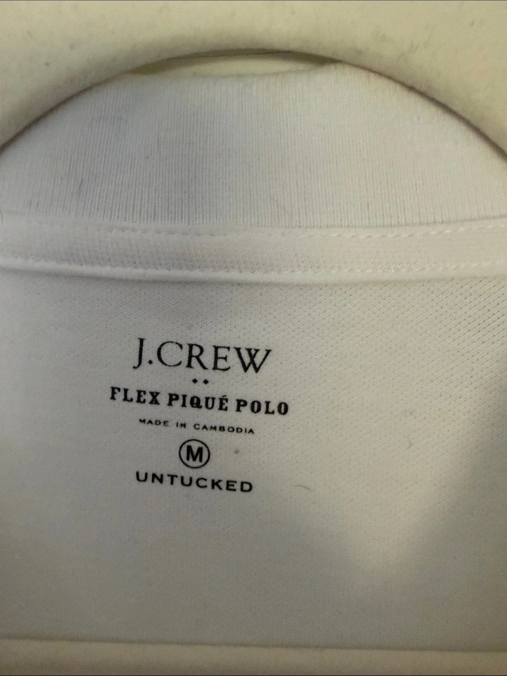 J. Crew Men's White Short-Sleeve Polo, size M